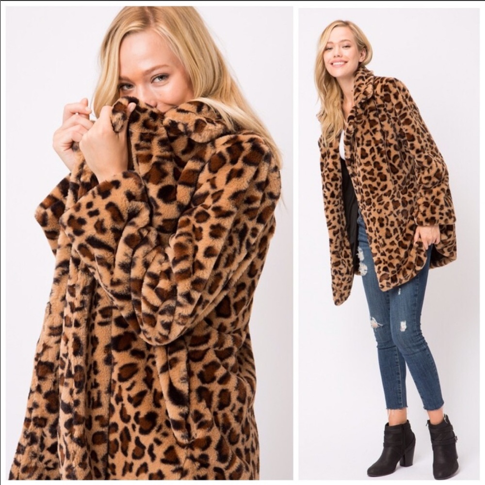 🛍 LAST 1! Leopard Print Faux Fur Teddy Coat! - Picture 6 of 7